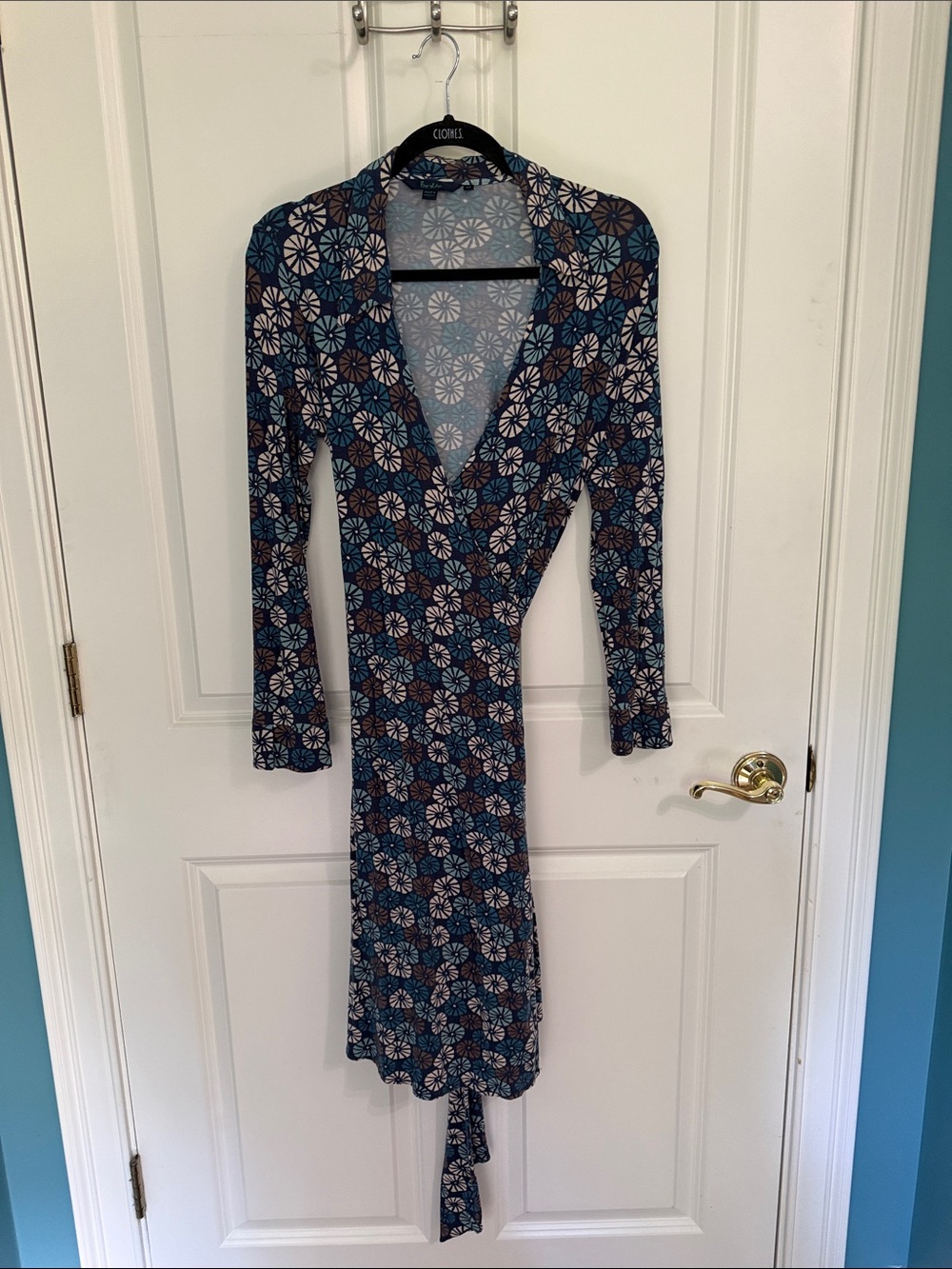 Boden Blue Floral Wrap Dress - Women’s UK8R- fits like a US 4